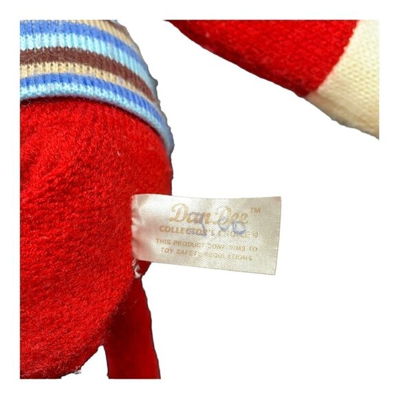 Sock Monkey Dan Dee Red Striped Shirt 18" Collectors Choice Plush Stuffed Animal - Picture 7 of 11